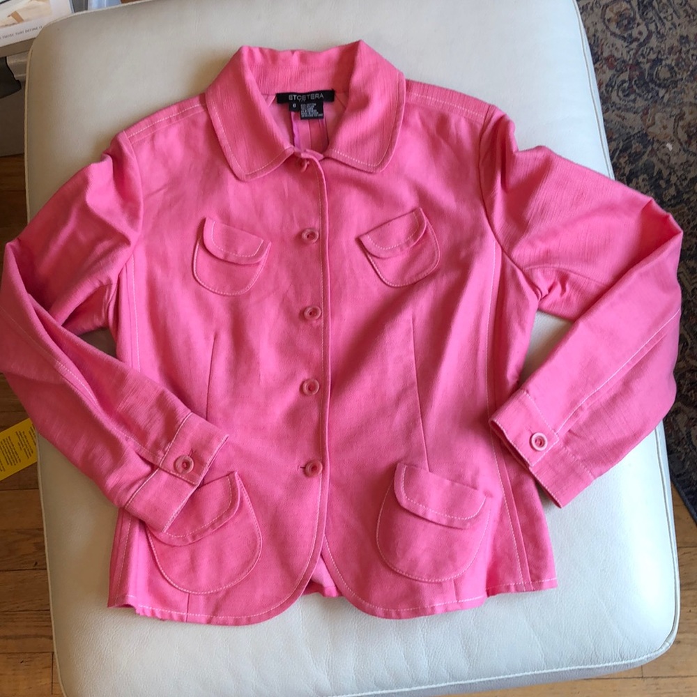 Etcetera pink jacket with removable belt